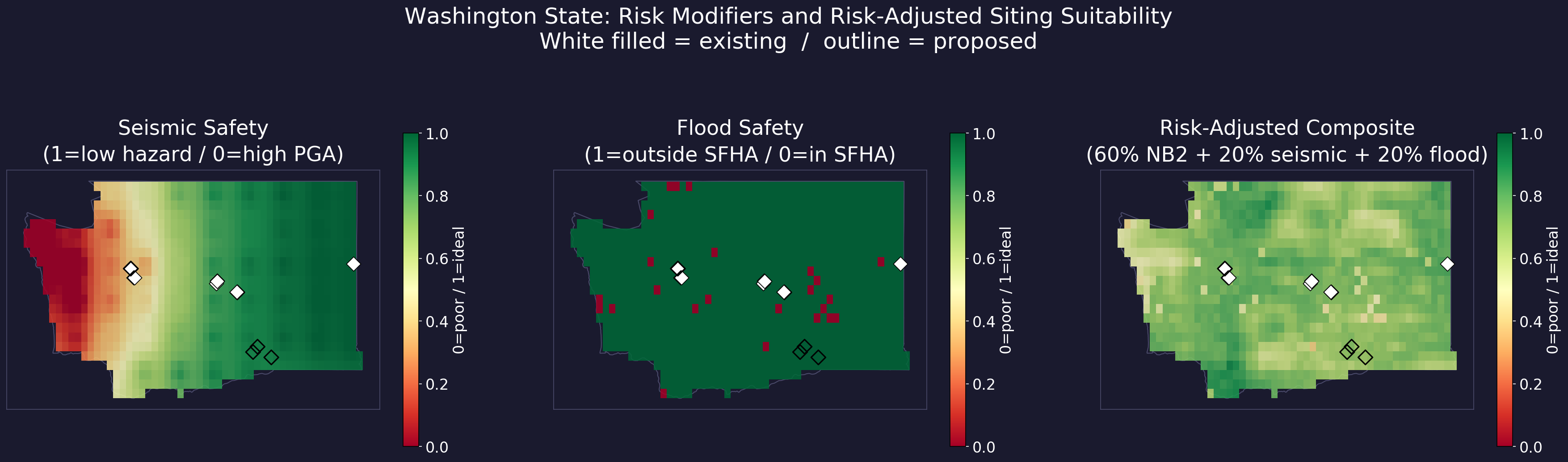 Seismic, flood, and risk-adjusted composite maps